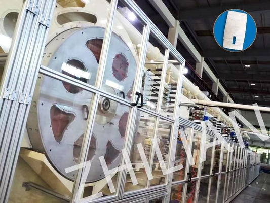 Machine de fabrication de serviettes hygiéniques à emballage droit