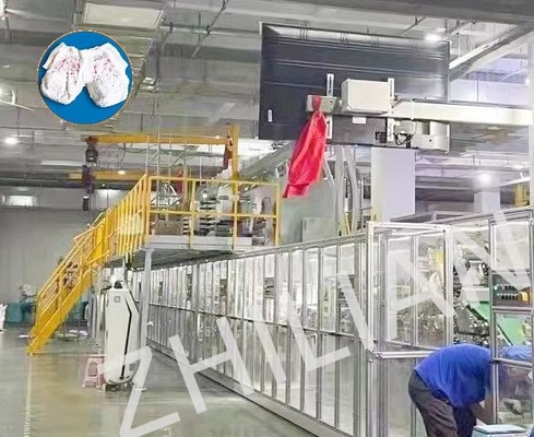 3pcs Type Pull Up Diaper Machine 650pcs / min Baby Traning Pants Machine